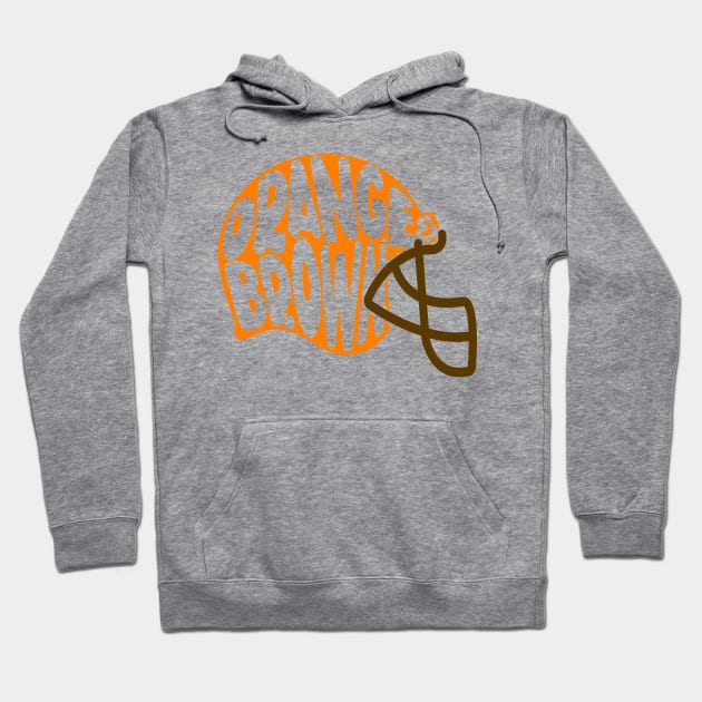 Orange And Brown Helmet Hoodie by mbloomstine